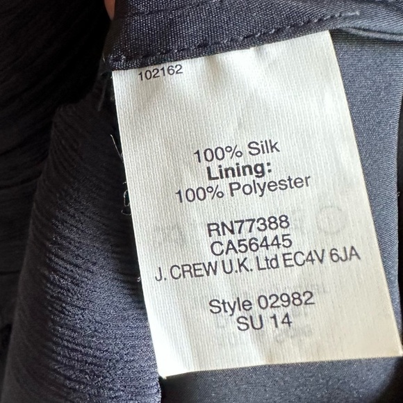 J. Crew 100% Silk Strapless Sweetheart Neckline Nadia Dress in Navy Blue Size: 2 - Picture 7 of 12